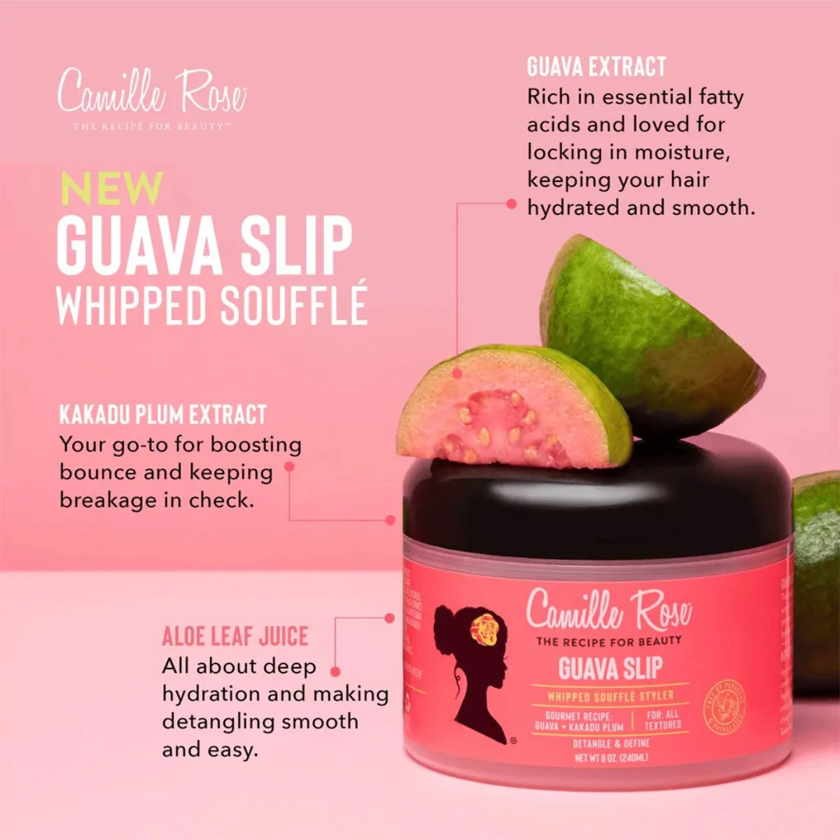 Camille Rose Naturals - Guava Slip Whipped Soufflé (crème coiffante) - Image 2
