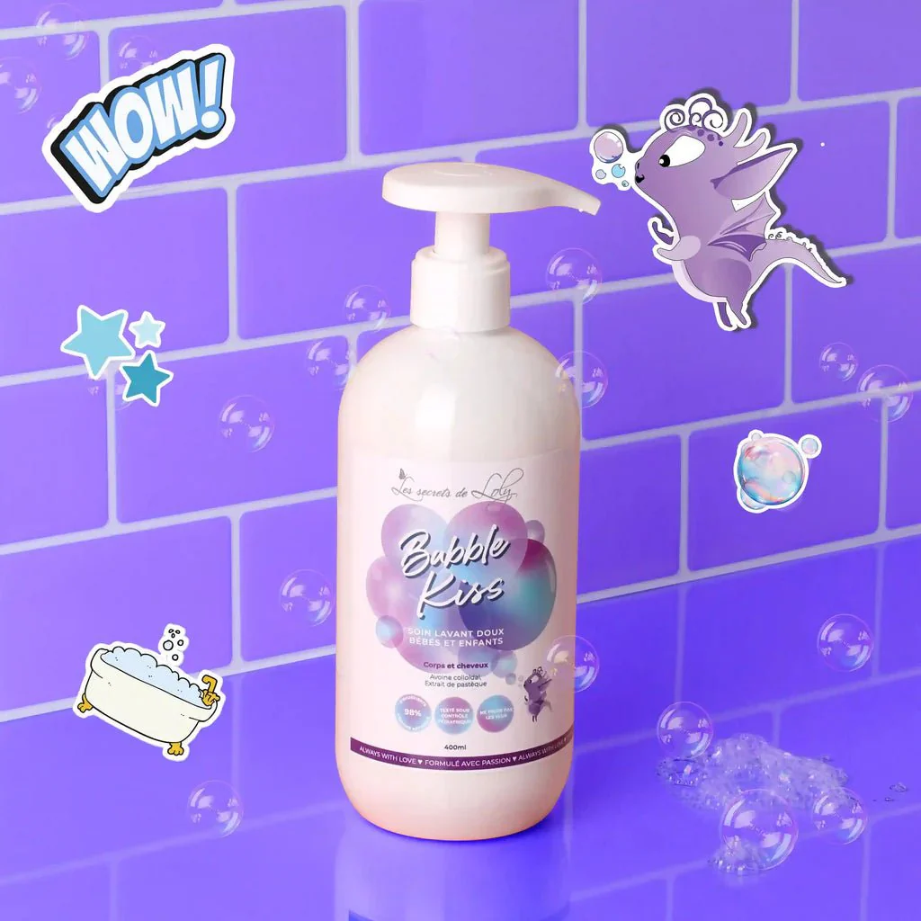 Les Secrets de Loly - Bubble Kiss (gel lavant cheveux / corps pour enfant) - Image 4